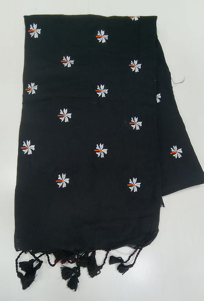 Khadi cotton sarees with floral Buta thread work