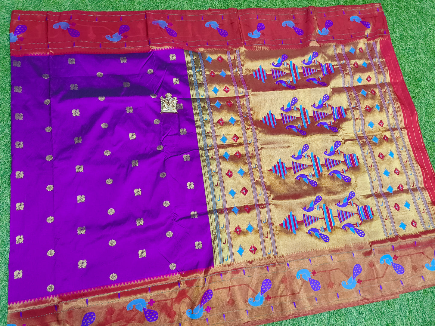 Narayanpet saree royal purple with paithani border