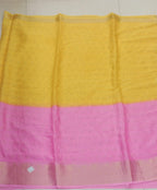 Yellow And Pink Fancy Saree