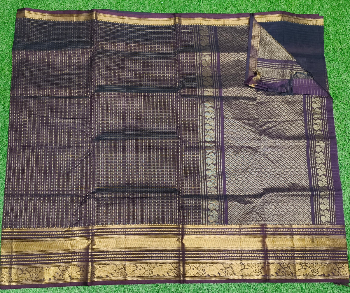 Mangalagiri Pattu Sarees With Small Checks Design
