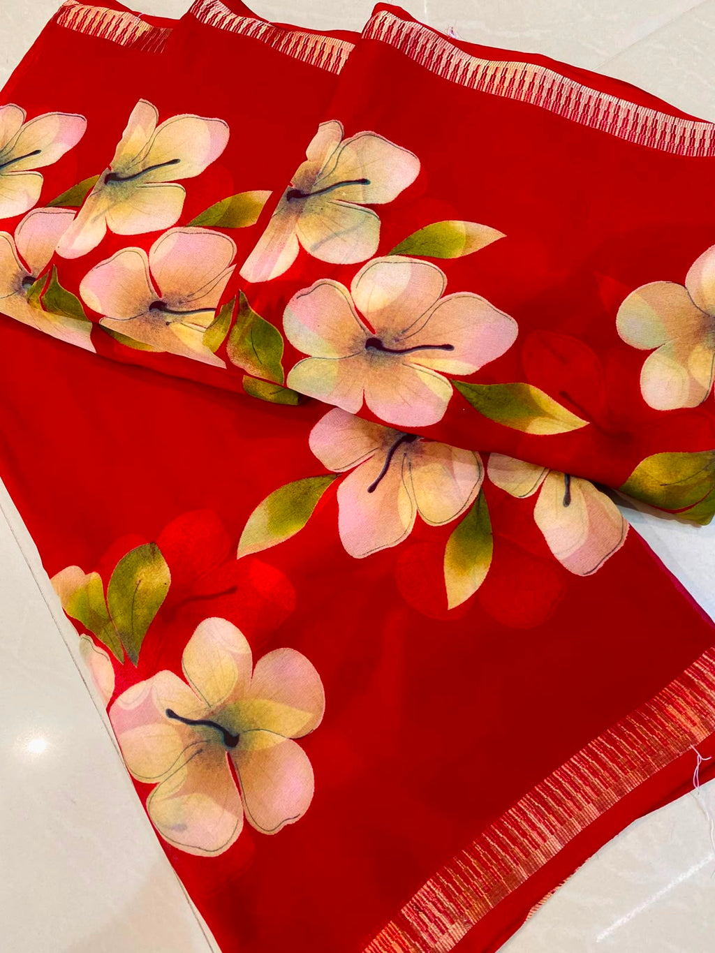 Red Trending Georgette Premium Quality