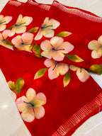 Red Trending Georgette Premium Quality