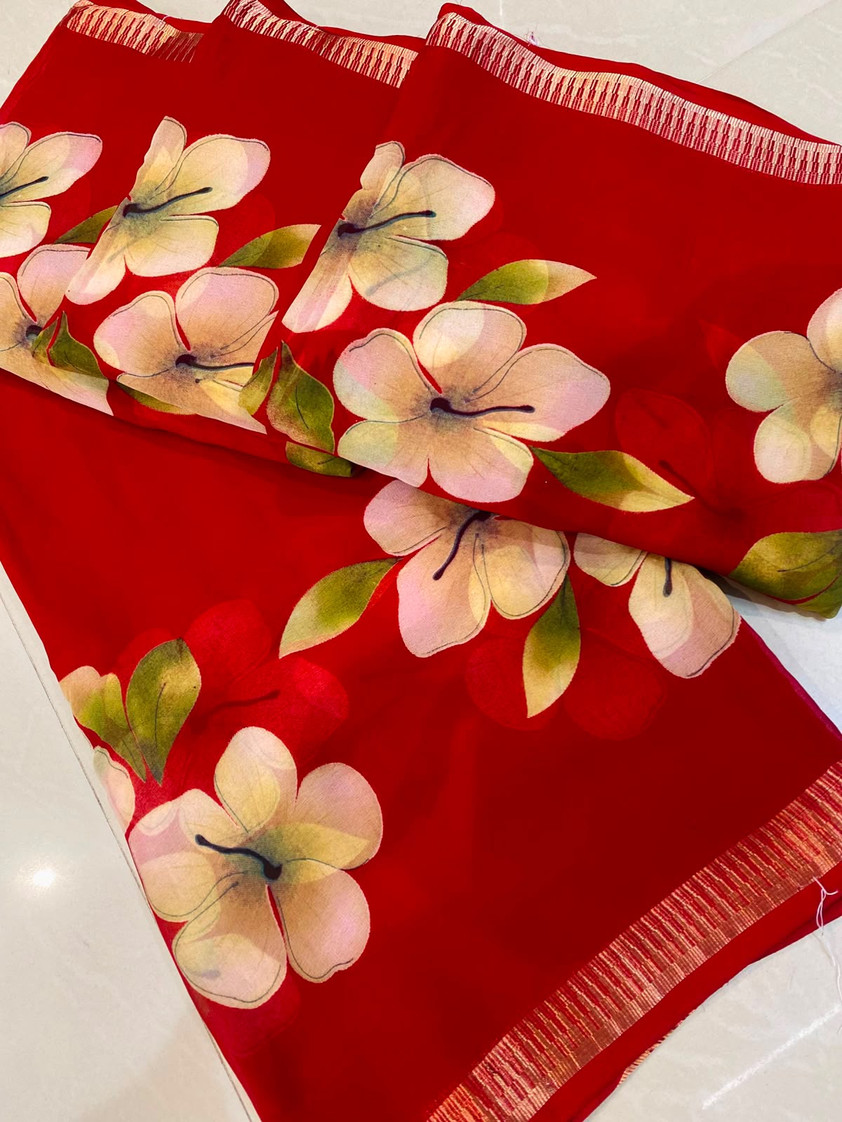 Red Trending Georgette Premium Quality