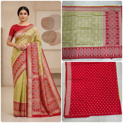 Tissue  banaras sarees with rich pallu