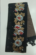 Jute Tussar Saree With A Rich Pallu