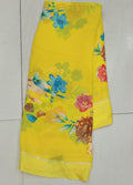 Bright Yellow Keerthi Suresh Fancy Saree