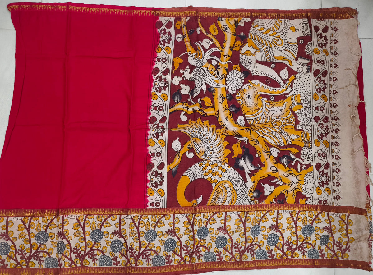 Mangalagiri kalamkari print sarees