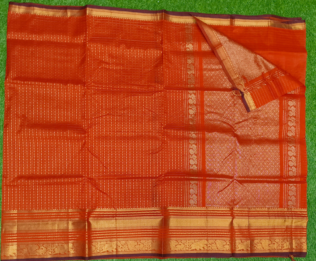 Mangalagiri Pattu Sarees With Small Checks Design