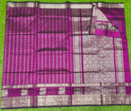 Mangalagiri  Pattu Sarees With Checks And Gap Border Design