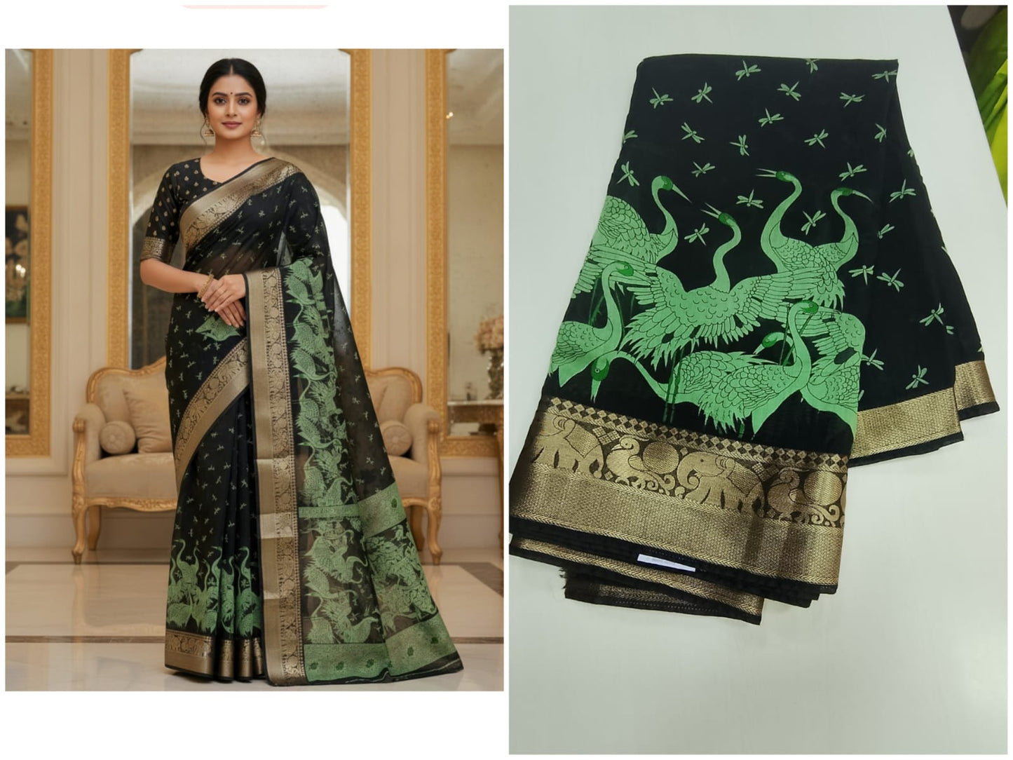 mangalagiri silk sarees with an folral weaving with an elegant zari border