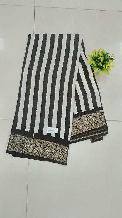 Fancy saree with strips