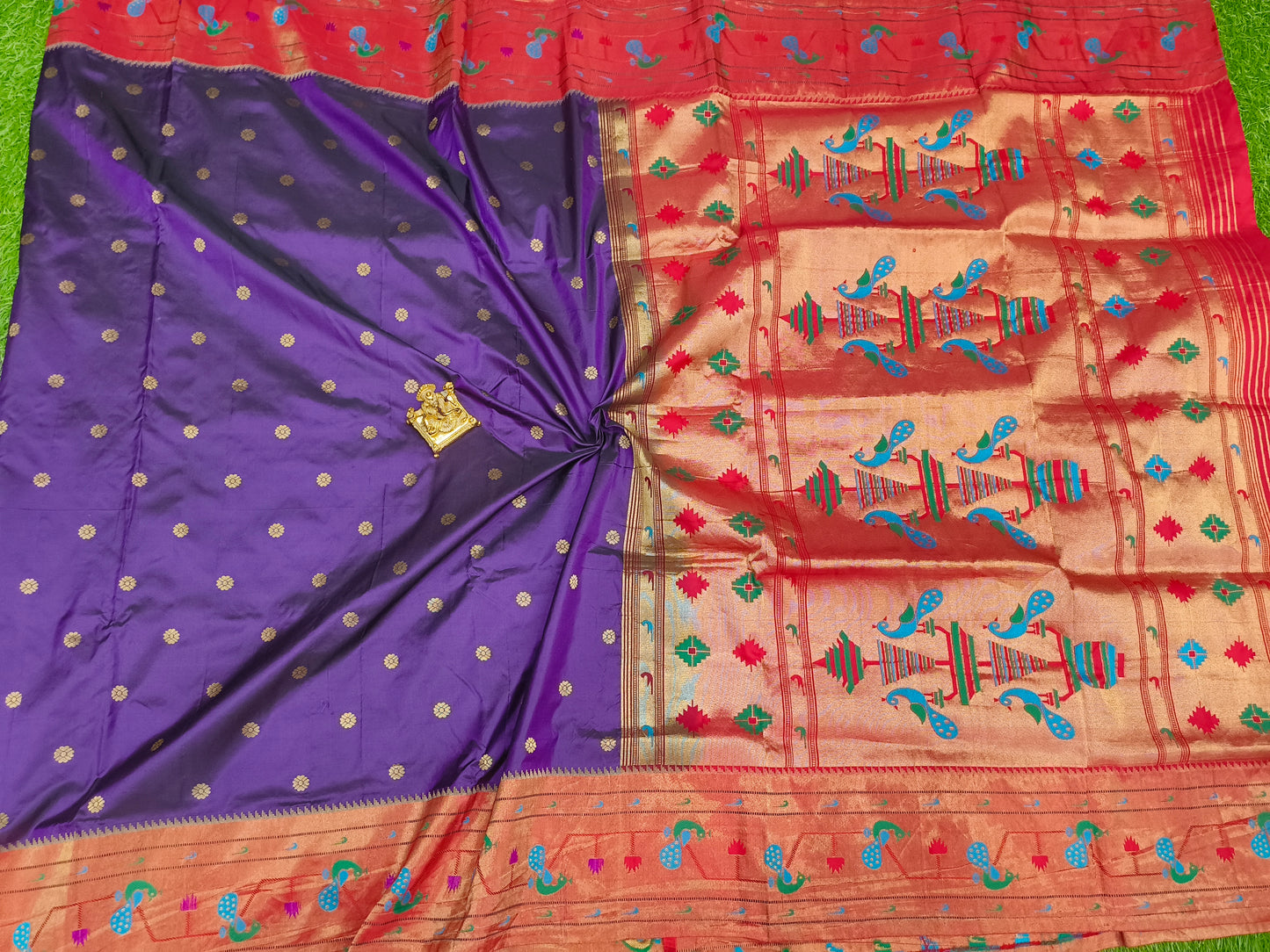 Narayanpet saree royal blue with paithani border