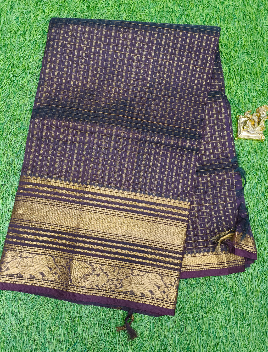 Mangalagiri Pattu Sarees With Small Checks Design