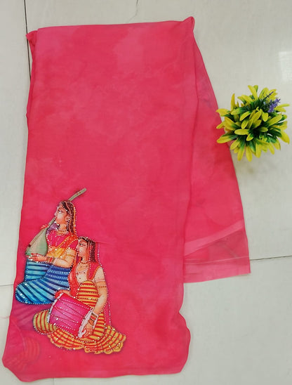 SATIN GEORGETTE SAREE
