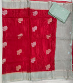 Chinon checks border designer sarees