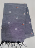 Khadi Cotton Sarees With Floral Buta Thread Work