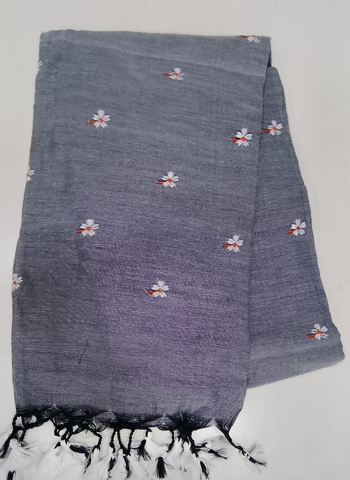 Khadi cotton sarees with floral Buta thread work