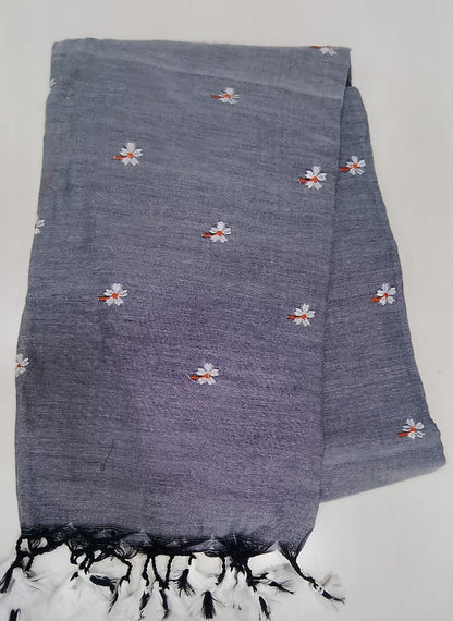 Khadi cotton sarees with floral Buta thread work