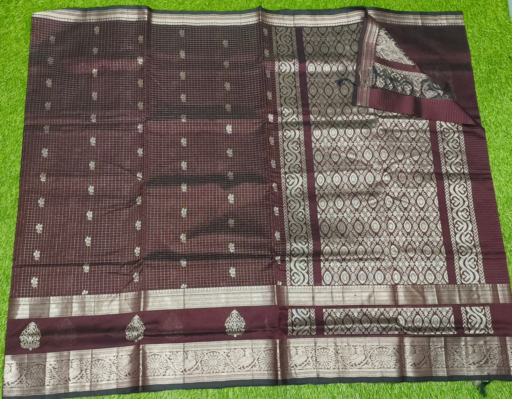Mangalagiri Pattu Sarees With Gap Border