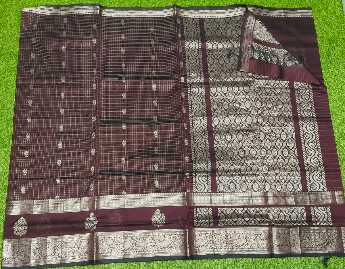 Mangalagiri Pattu Sarees With Gap Border