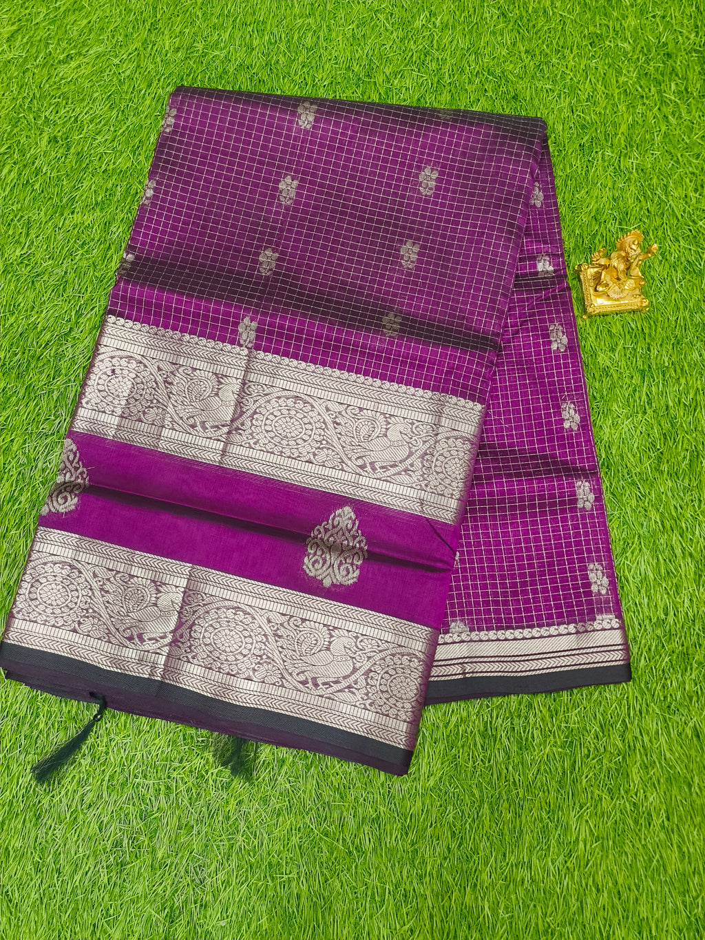Mangalagiri Pattu Sarees With Gap Border