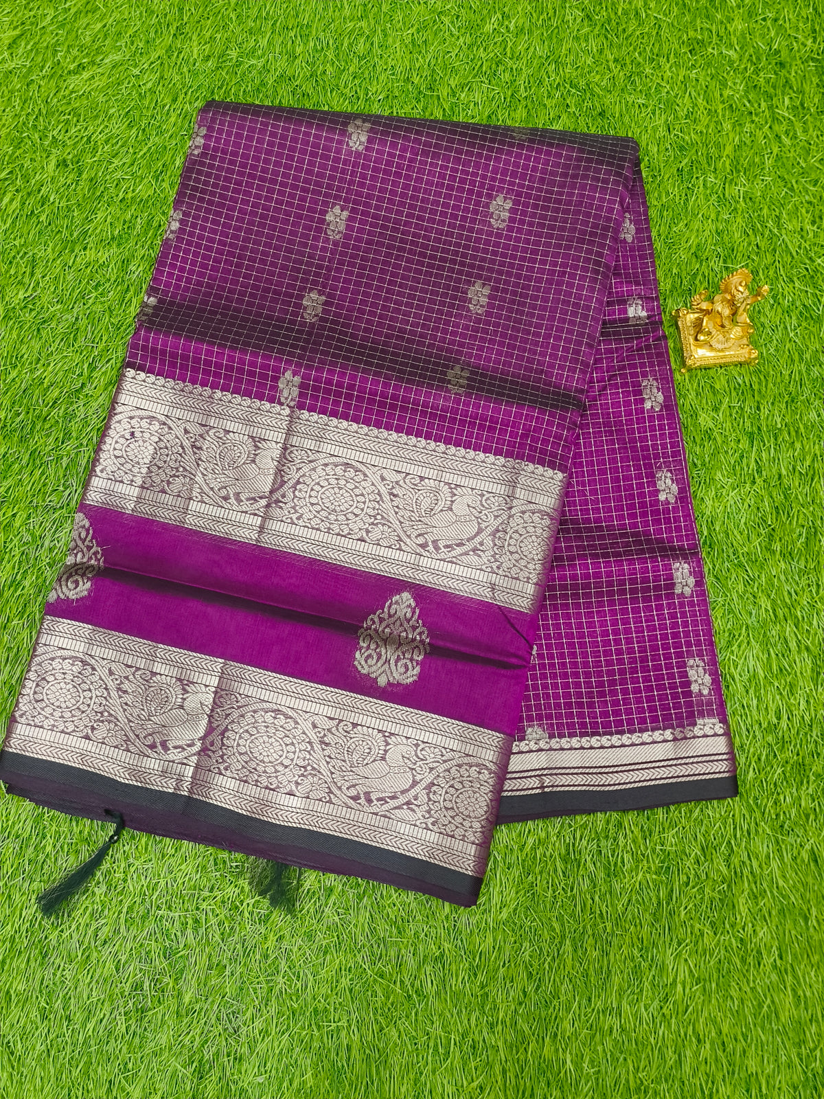 Mangalagiri Pattu Sarees With Gap Border