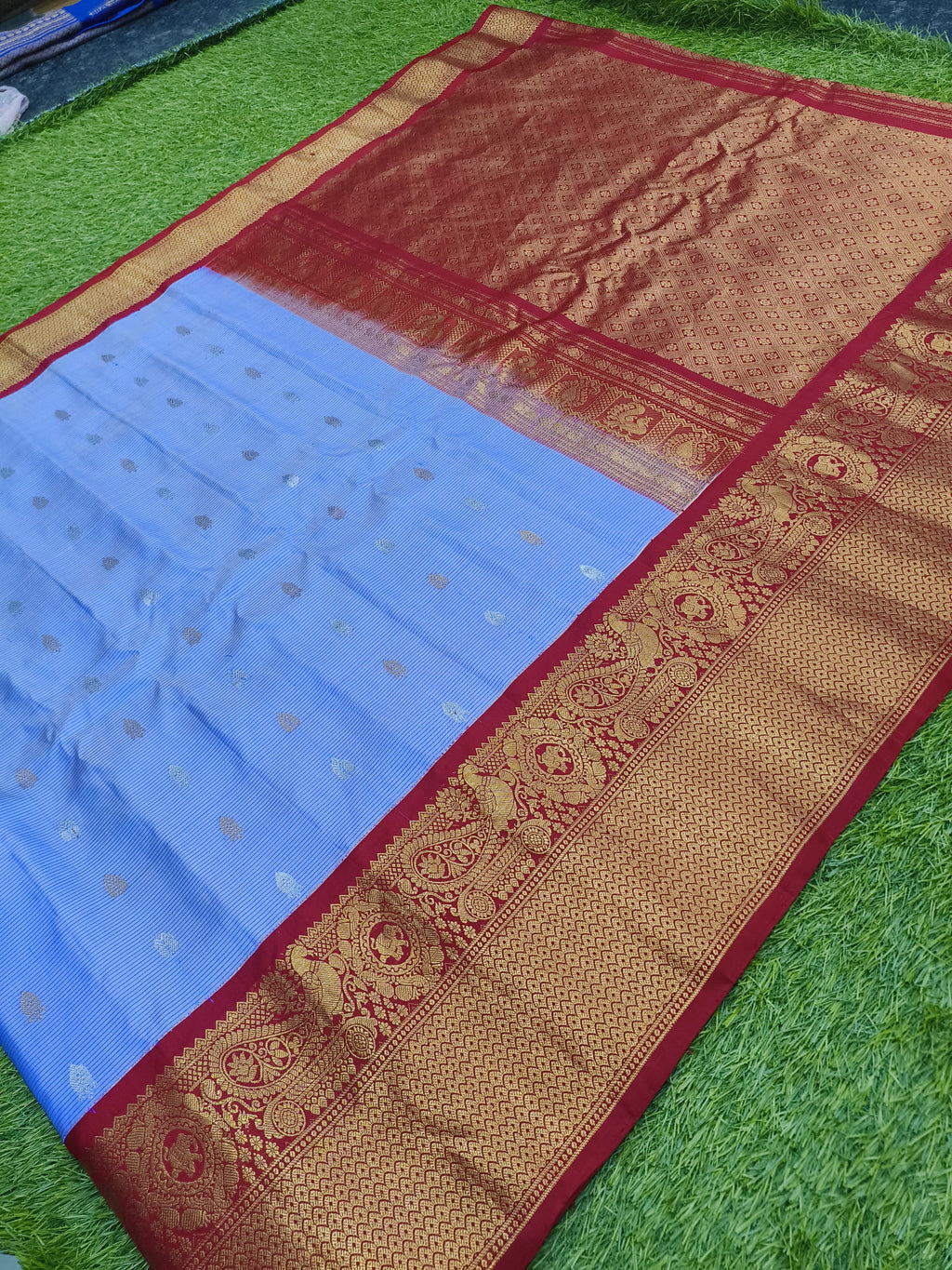 Pure Handloom Gadwal Kuttu Border