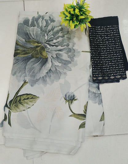 Fancy Floral print sarees