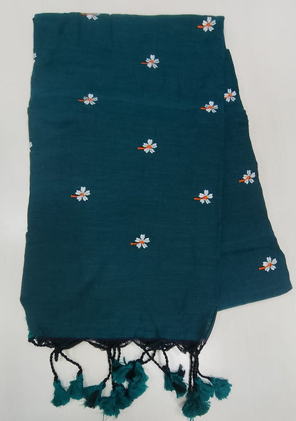 Khadi cotton sarees with floral Buta thread work