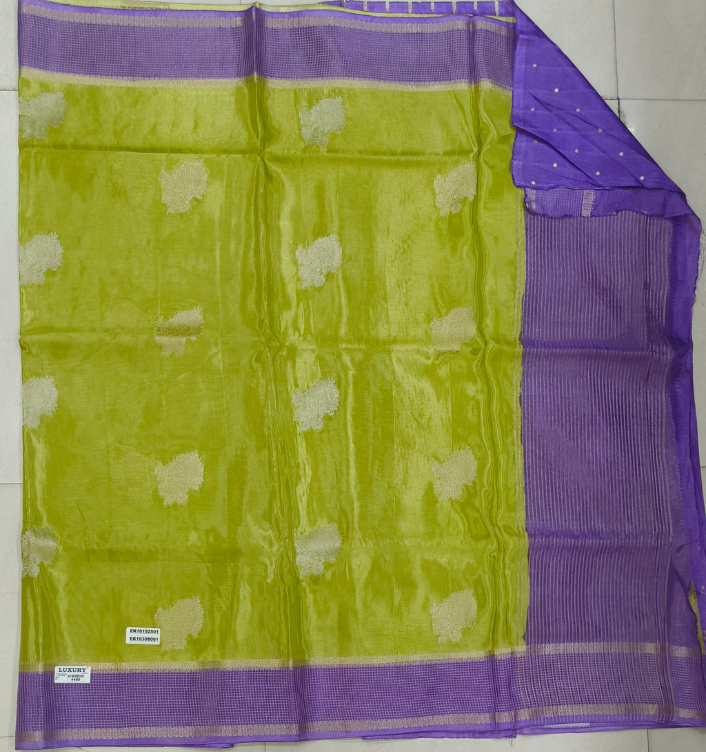 Chinon checks border designer sarees