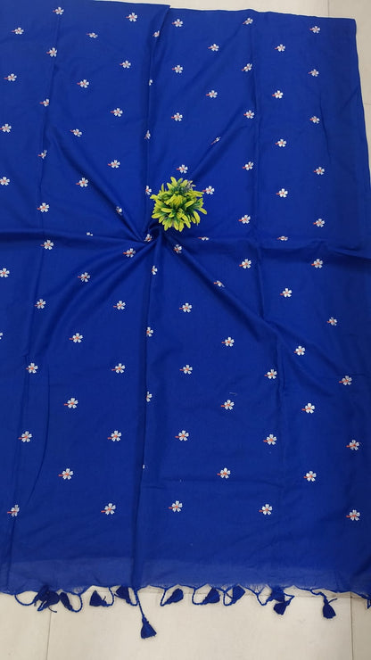 Khadi cotton sarees with floral Buta thread work