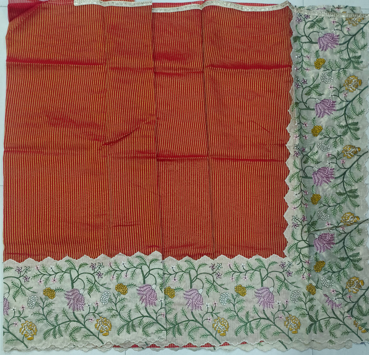 Banarasi tissue skirt border