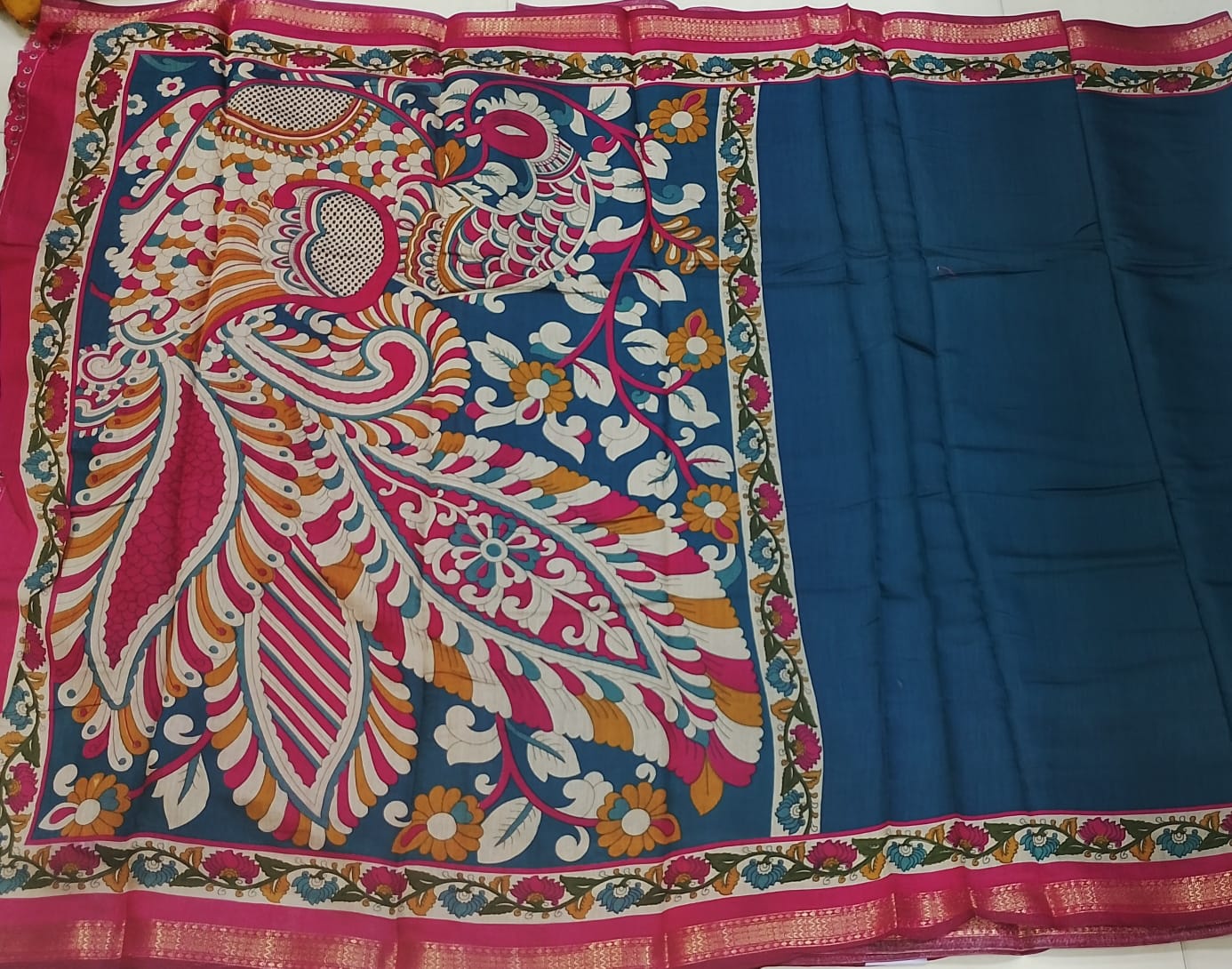 Mangalagiri silk sarees with peacock pallu