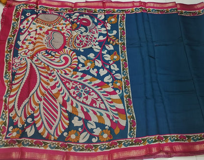 Mangalagiri silk sarees with peacock pallu