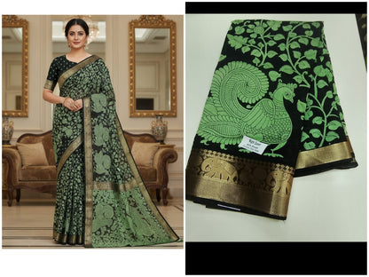 mangalagiri silk sarees with an folral weaving with an elegant zari border