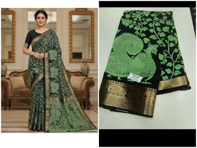 Mangala Giri Silk Sarees With Floral Weaving An Elegant Zari Border