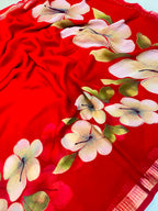 Red Trending Georgette Premium Quality