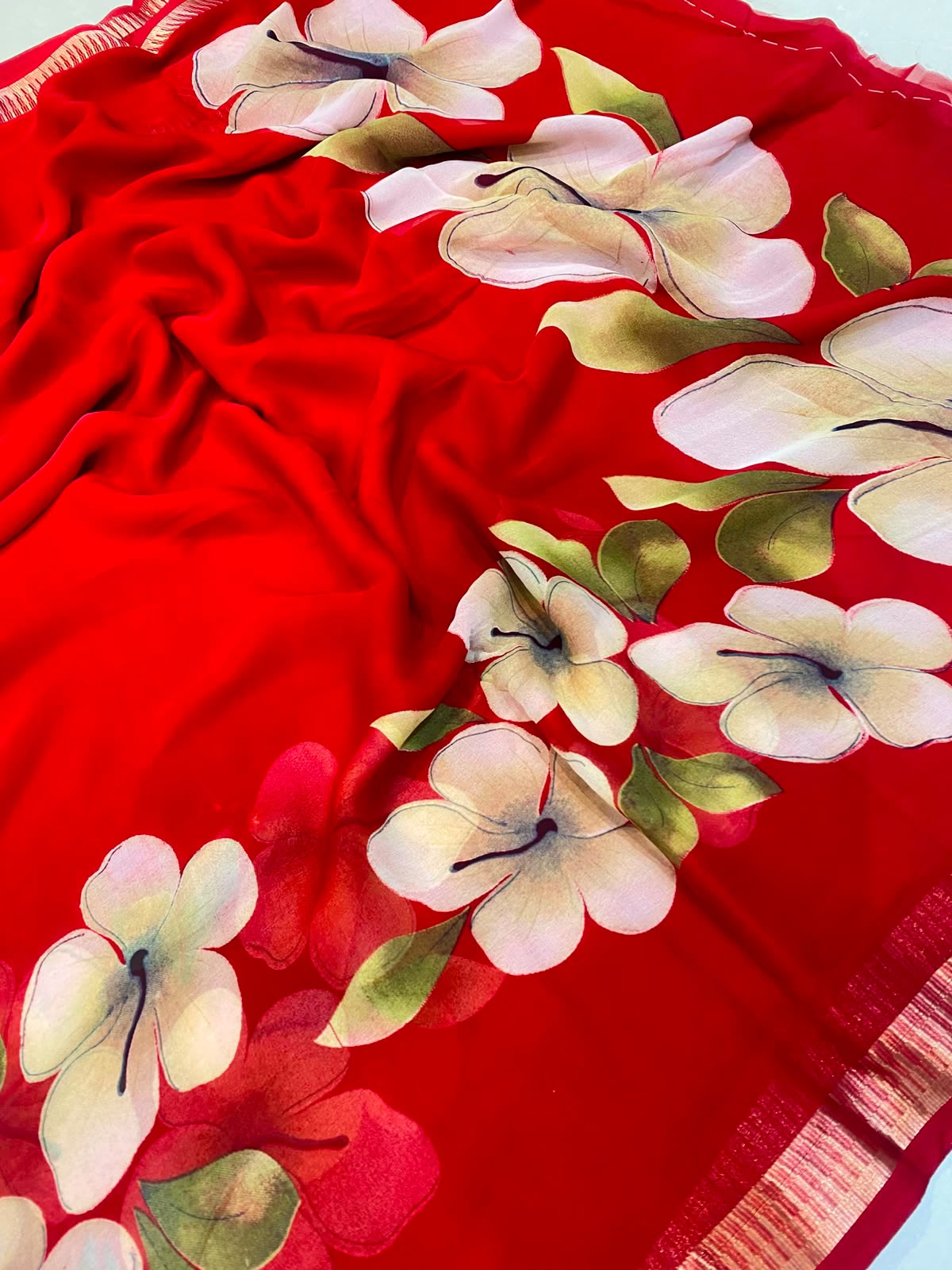 Red Trending Georgette Premium Quality