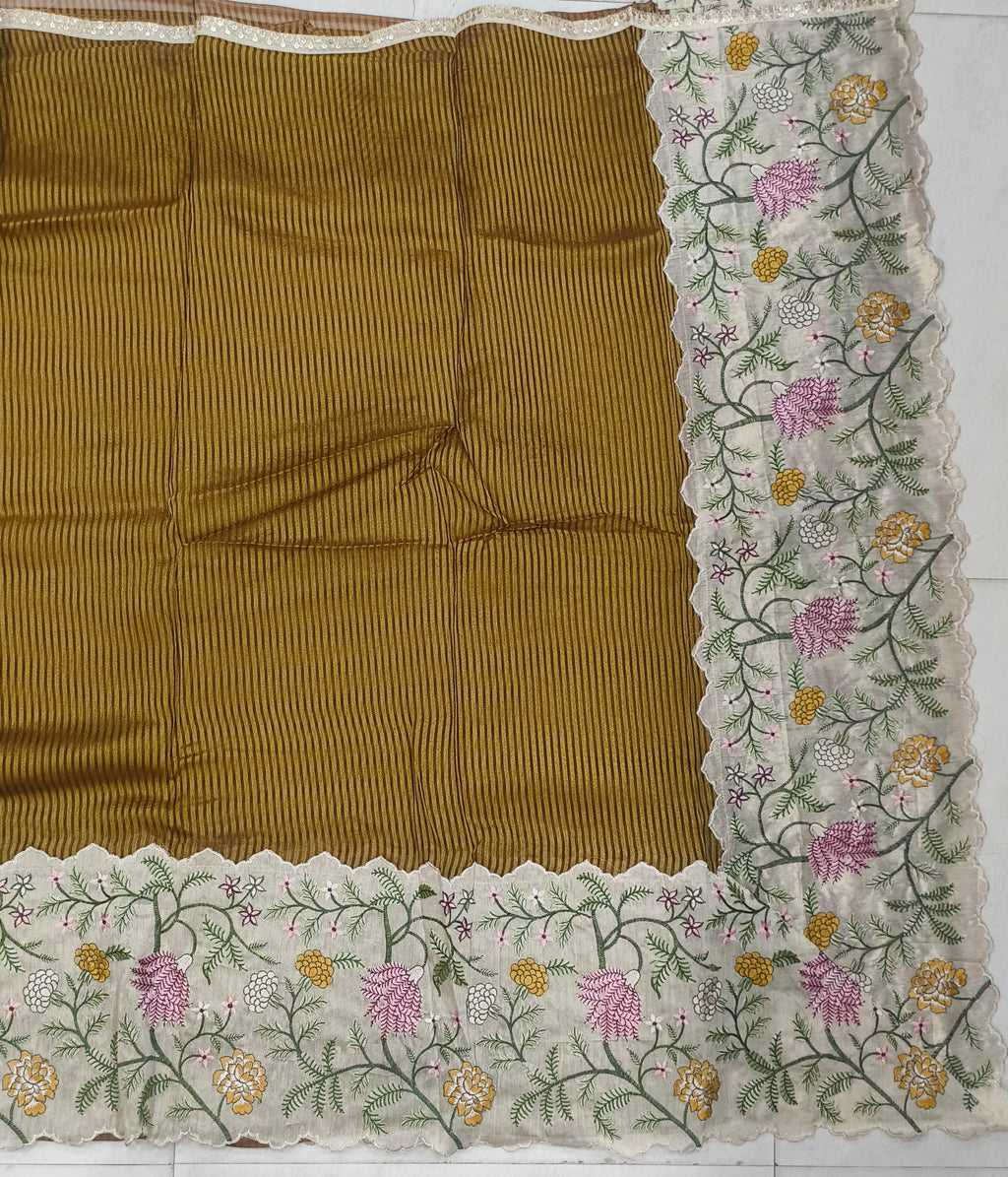 Banarasi tissue skirt border