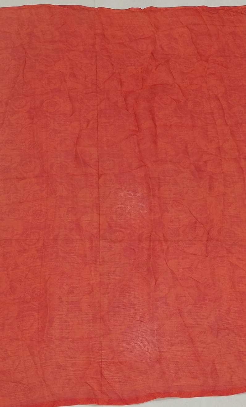 Beautiful Orange Floral Printed Georgette Saree