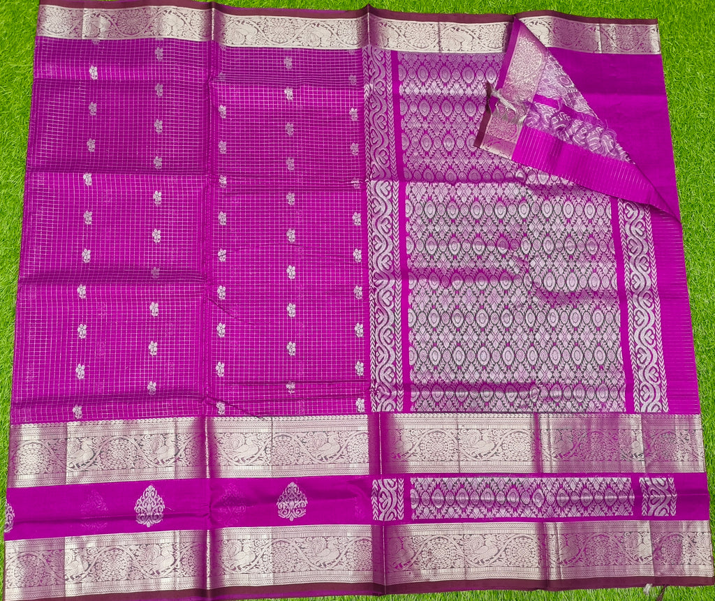 Mangalagiri Pattu Sarees With Gap Border