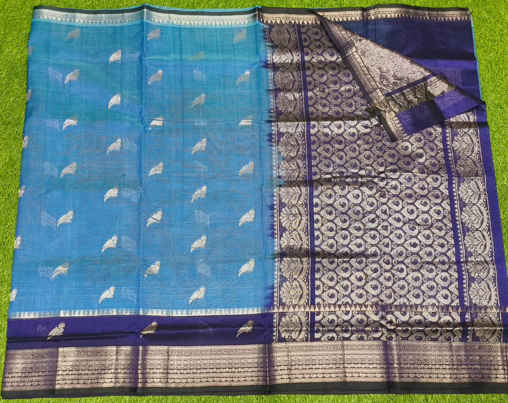 Mangalagiri Pattu Sarees With Birds Design