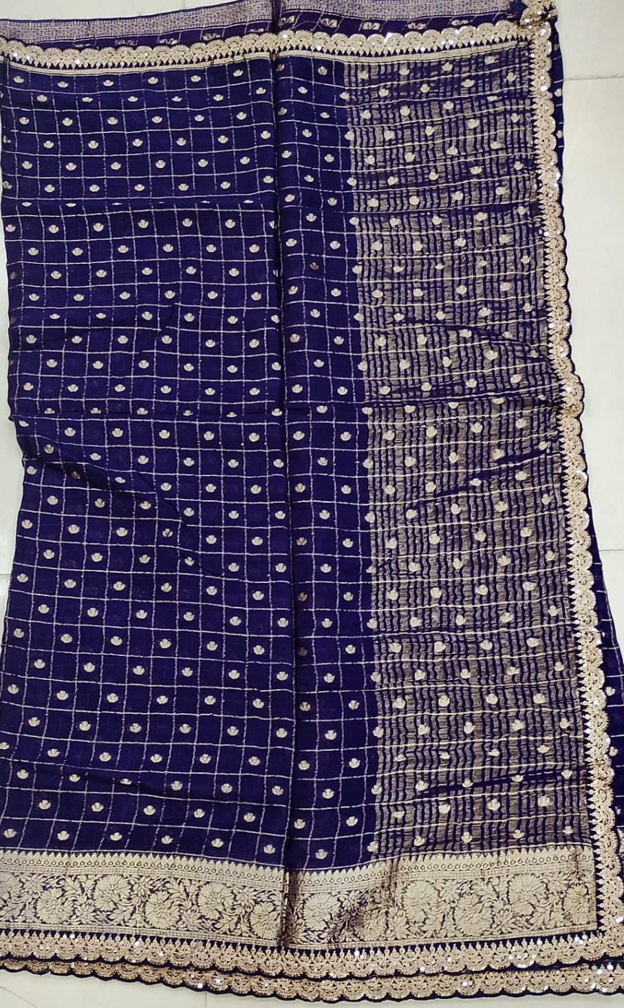 Chinon Scollop  Sarees