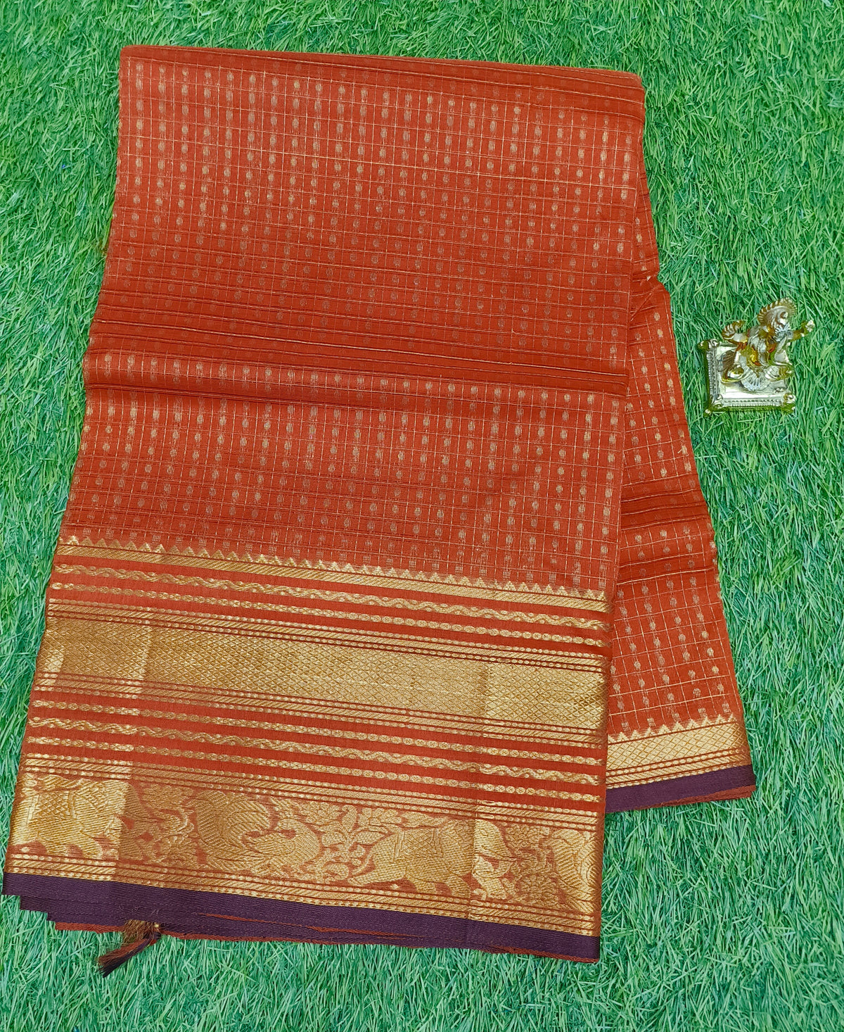 Mangalagiri Pattu Sarees With Small Checks Design