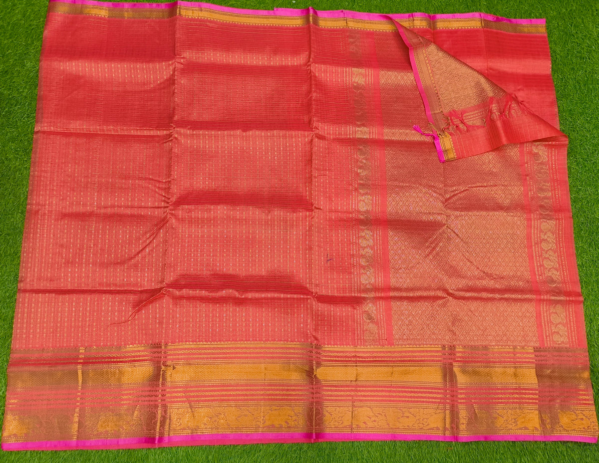 Mangalagiri Pattu Sarees With Small Checks Design
