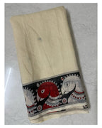 Pure Linen Kalamkari Silk With Kalamkari Border & Pallu Year Superhit Collection