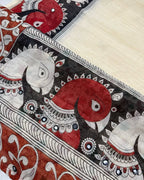 Pure Linen Kalamkari Silk With Kalamkari Border & Pallu Year Superhit Collection