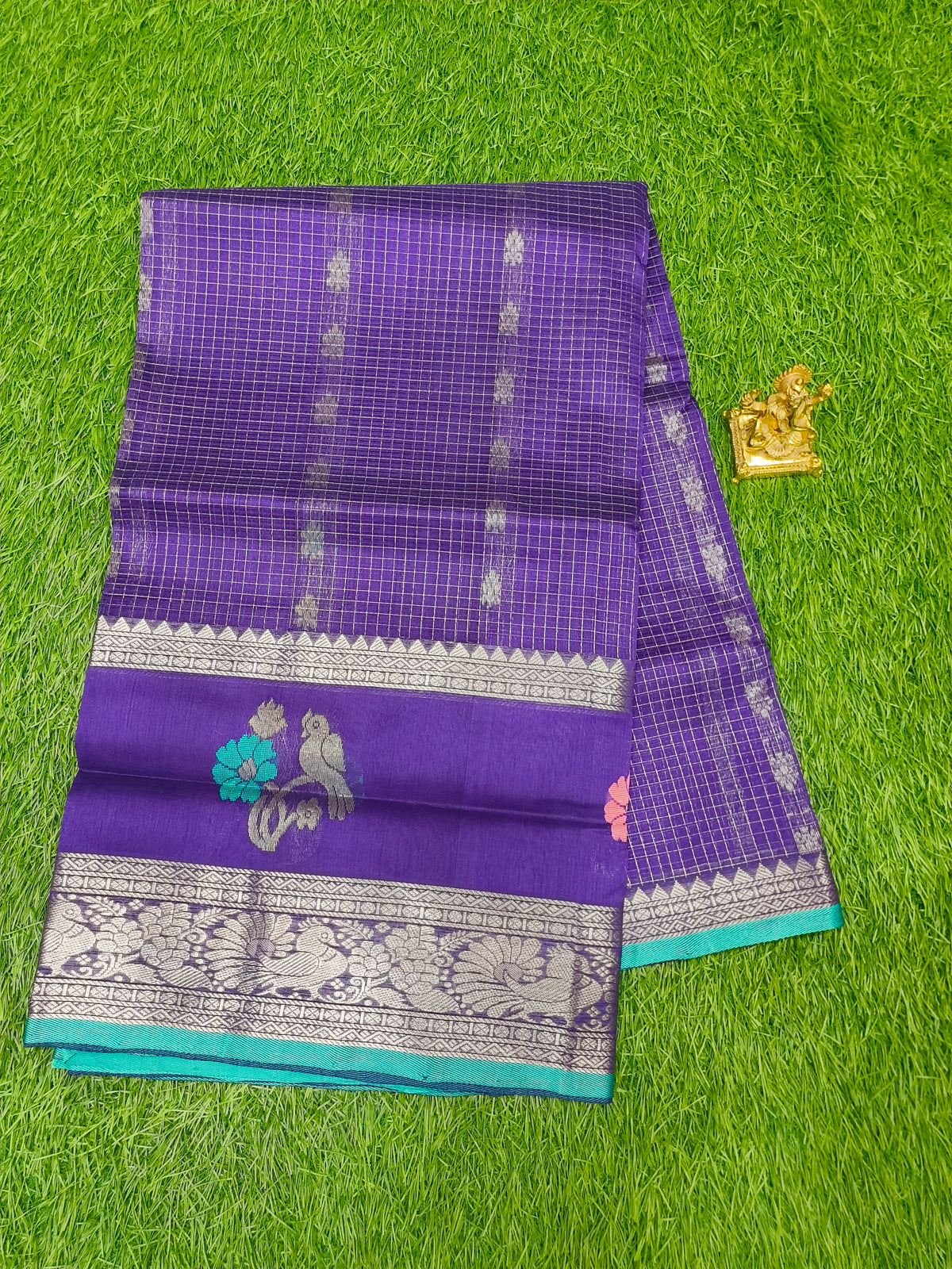 Mangalagiri Pattu Sarees With Gap Border