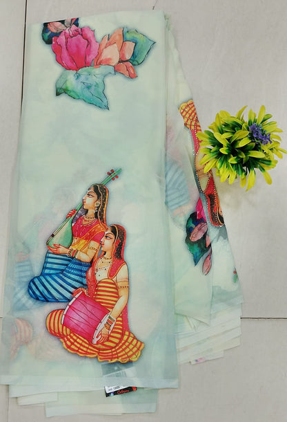 SATIN GEORGETTE SAREE