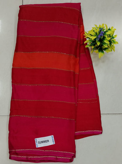 Jarget striped linen saree